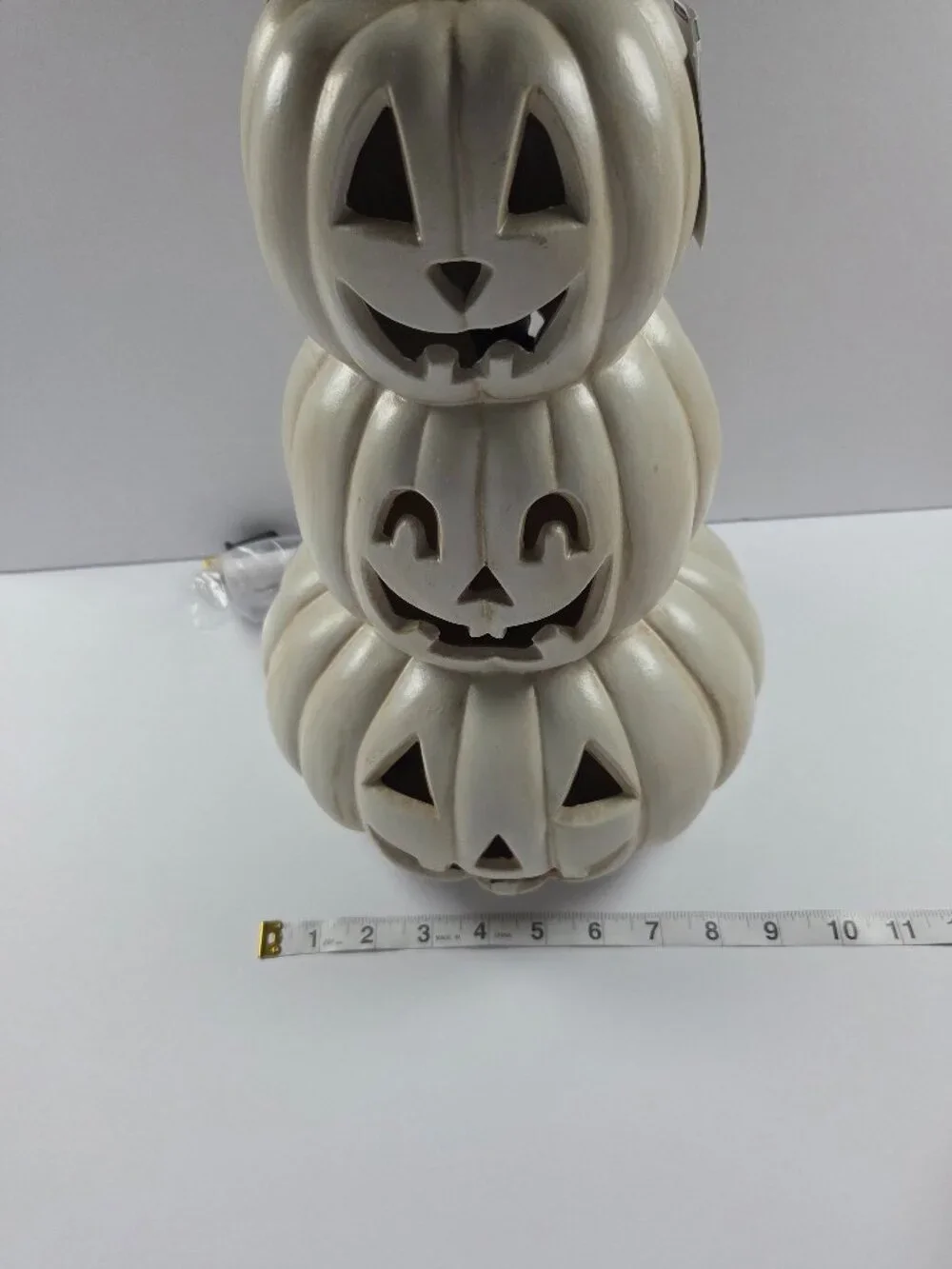 NWT At Home Halloween Hoedown Light-Up Stacked Jack-o’-lantern Blow Mold Discont